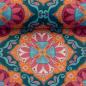 Preview: Dekodruck Boho Velvet Samt Blumen rund Petrol by Bienvenido von Swafing